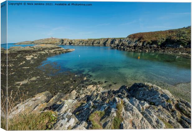 Porth Eilian on the North West corner of Anglesey Canvas Print by Nick Jenkins
