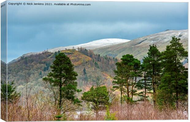 Clough Head from Thirlmere in the Lake District  Canvas Print by Nick Jenkins