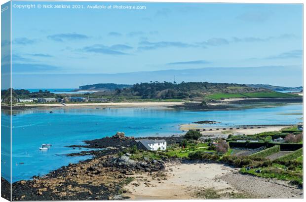 View from Bryher to Tresco on the Isles of Scilly Canvas Print by Nick Jenkins