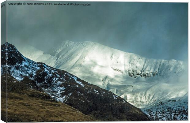 Binnean Mor in the Mamores Scotland Canvas Print by Nick Jenkins