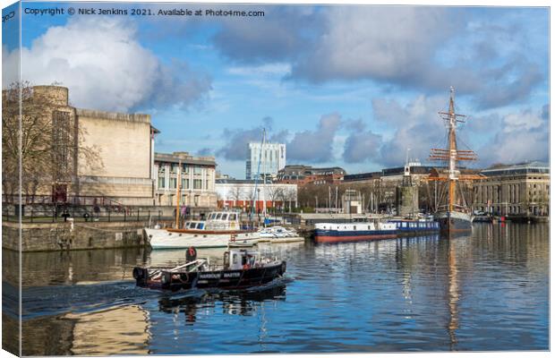 Bristol Floating Harbour by Narrow Quay  Canvas Print by Nick Jenkins