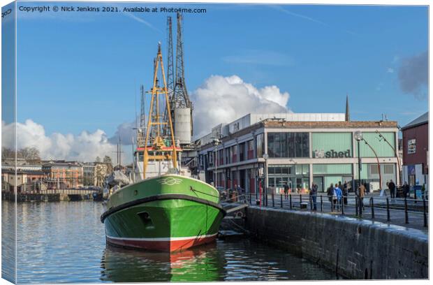 Bristol Harbour,Bee and the M Shed Canvas Print by Nick Jenkins