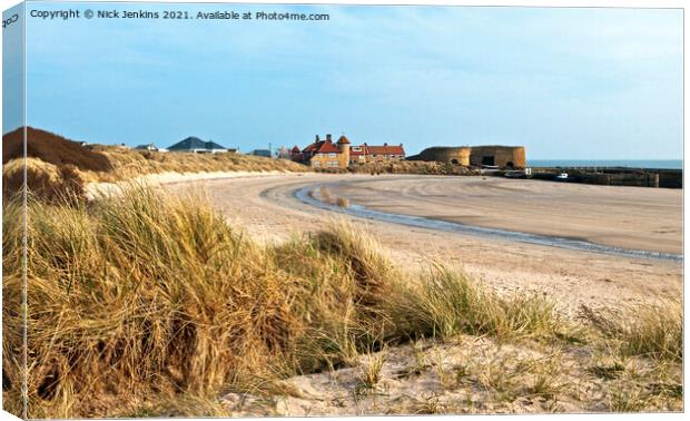 Beadnell Beach and Harbour Northumberland Coast Canvas Print by Nick Jenkins