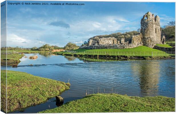 Ogmore Castle Ruins at Ogmore Village South Wales Canvas Print by Nick Jenkins