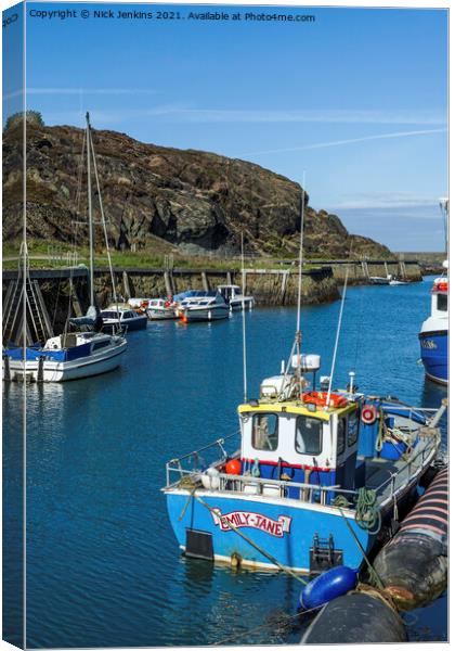 Amlwch Harbour and Moored Boats on Anglesey Canvas Print by Nick Jenkins