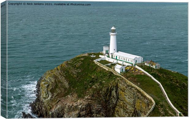 South Stack Lighthouse Holyhead Anglesey Canvas Print by Nick Jenkins