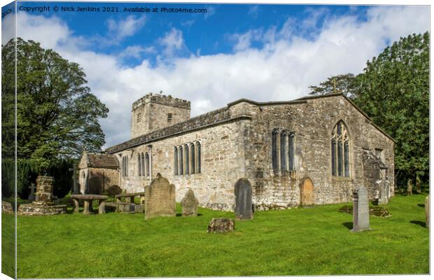 St Michael and all Angels Church Hubberholme Dales Canvas Print by Nick Jenkins