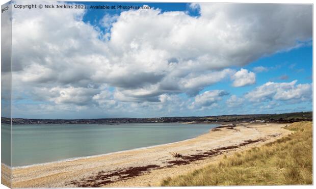 Marazion Beach on the south Cornwall Coast  Canvas Print by Nick Jenkins