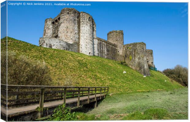 Kidwelly Castle Carmarthenshire Wales Canvas Print by Nick Jenkins