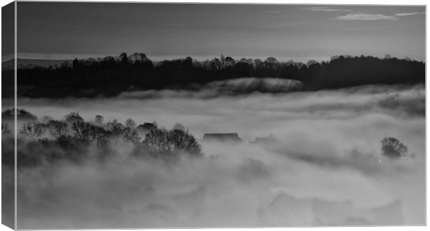 Misty Morning in the Wye Valley Canvas Print by Eric Pearce AWPF
