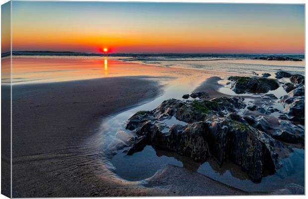 Croyde Winter Reflections Canvas Print by Eric Pearce AWPF