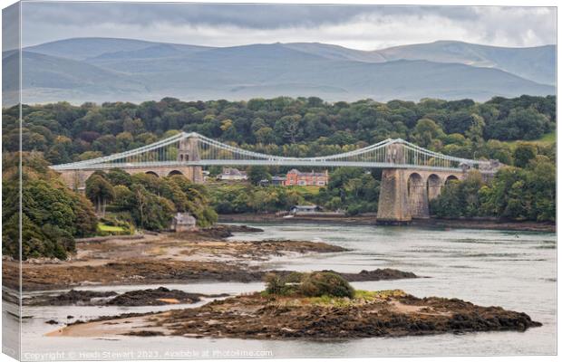 Menai Suspension Bridge Canvas Print by Heidi Stewart