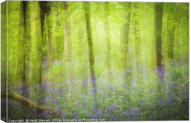 An Abstract Bluebell Wood Canvas Print by Heidi Stewart