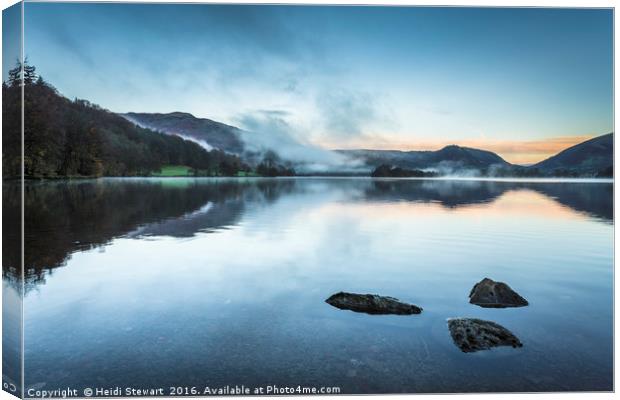 Grasmere Lake Sunrise in the Lake District Canvas Print by Heidi Stewart