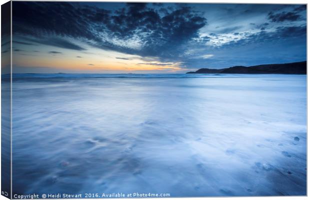 Sunset at Whitesands Bay in Pembrokeshire Canvas Print by Heidi Stewart
