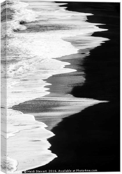 Black Sand and Waves Canvas Print by Heidi Stewart