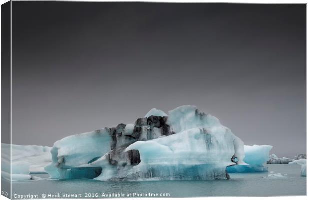 Icebergs at Jokulsarlon Glacial Lake in Iceland  Canvas Print by Heidi Stewart