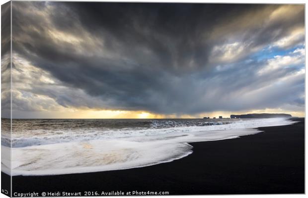 Reynisfjara Beach, Iceland Canvas Print by Heidi Stewart