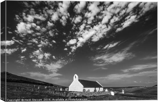 The Church of the Holy Cross at Mwnt, Ceredigion Canvas Print by Heidi Stewart