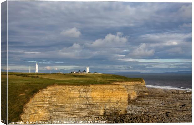 Nash Point Lighthouse, south Wales Canvas Print by Heidi Stewart