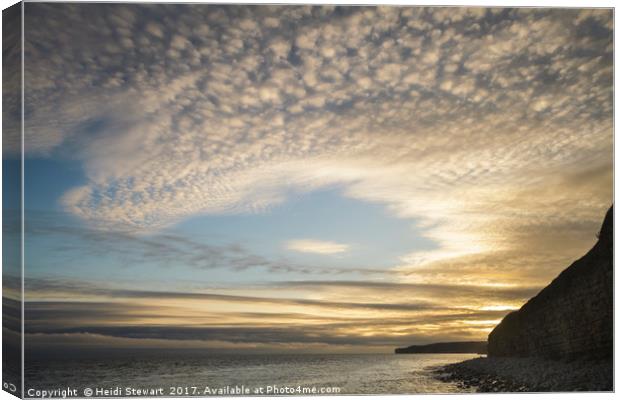 Llantwit Major Beach and Dramatic Summer Skies Canvas Print by Heidi Stewart