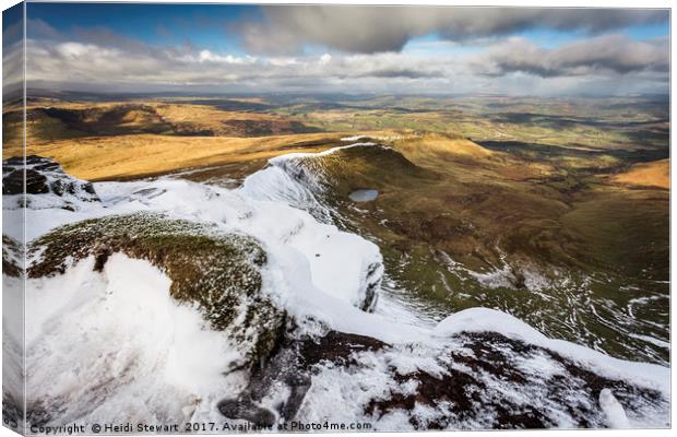 A Snowy Brecon Beacons Canvas Print by Heidi Stewart