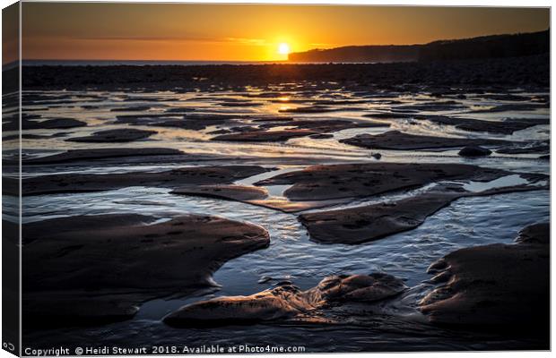 Glamorgan Coast Sunset Canvas Print by Heidi Stewart