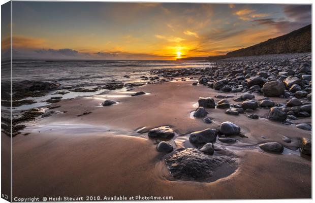 Llantwit Major Beach Canvas Print by Heidi Stewart