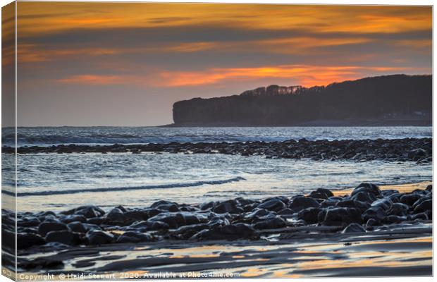 Glamorgan Heritage Coast at Sunset Canvas Print by Heidi Stewart