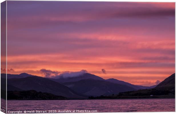 Sunrise on Loch Broom Canvas Print by Heidi Stewart