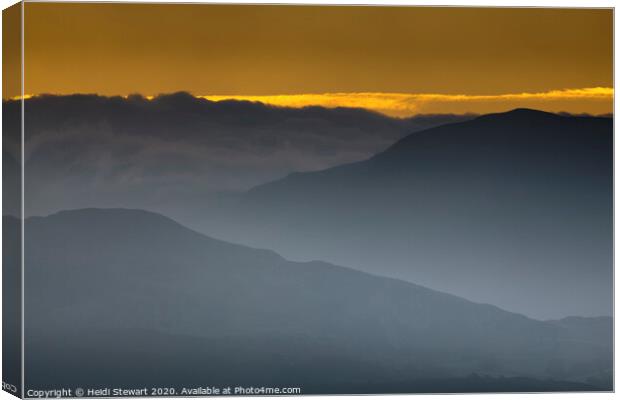 Sunrise in Snowdonia Canvas Print by Heidi Stewart