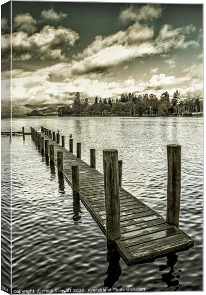 Wooden Jetty at Bowness-On-Windermere  Canvas Print by Heidi Stewart