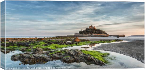 St Michaels Mount and Reflection Canvas Print by Heidi Stewart