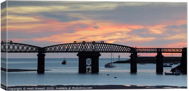 Barmouth Bridge at Sunset Canvas Print by Heidi Stewart