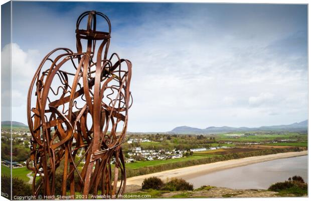 Tin Man Sculpture of Llanbedrog in North Wales  Canvas Print by Heidi Stewart