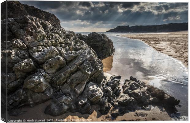 Broad Haven South, Pembrokeshire Canvas Print by Heidi Stewart