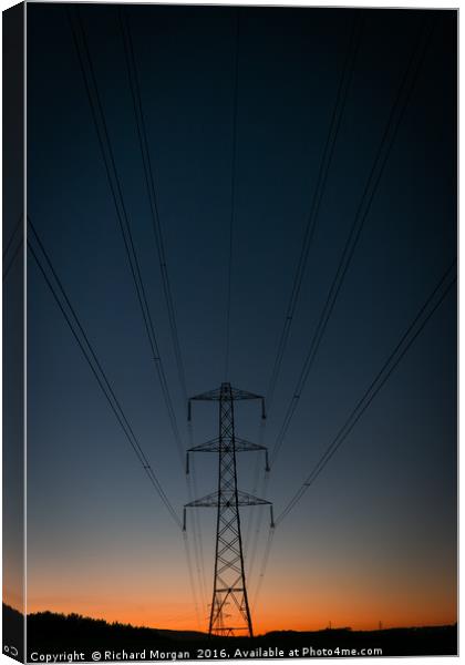 Electricity Pylon Canvas Print by Richard Morgan