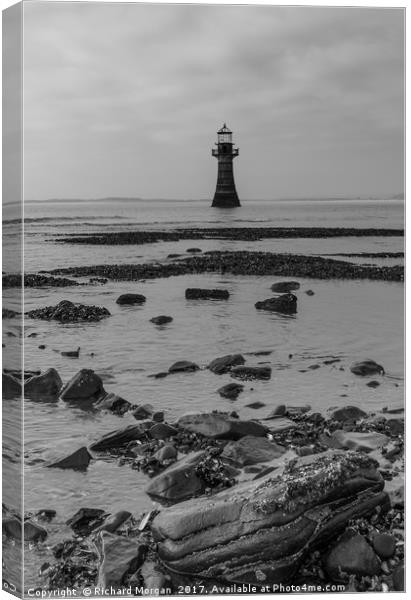 Whiteford Lighthouse, Gower, South Wales. Canvas Print by Richard Morgan