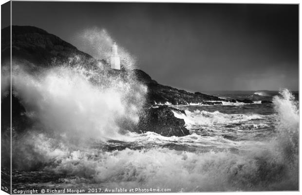 "Storm Doris" Bracelet Bay, Mumbles, Gower. Canvas Print by Richard Morgan