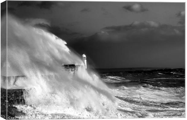 Storm Ophelia, Porthcawl, South Wales. Canvas Print by Richard Morgan