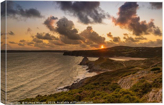 Three Cliffs, Gower Canvas Print by Richard Morgan