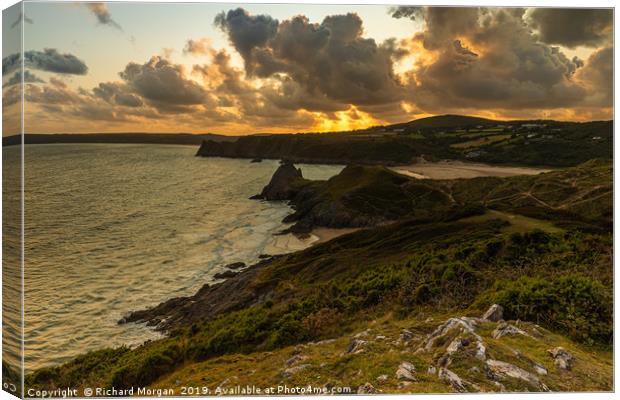 Three Cliffs, Gower Canvas Print by Richard Morgan