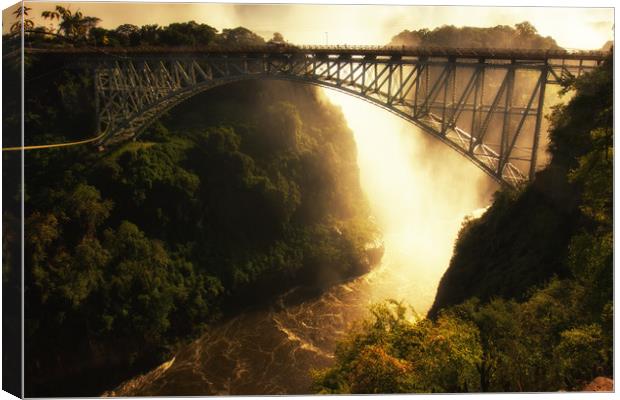 Early morning glow on Victoria Falls  Canvas Print by Anthony Simpson