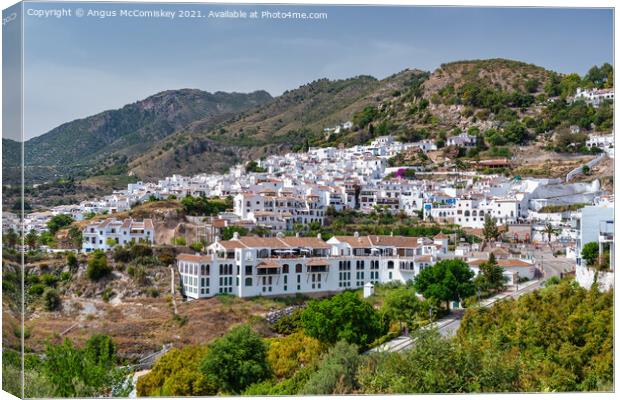 White village of Frigiliana in Andalusia, Spain Canvas Print by Angus McComiskey