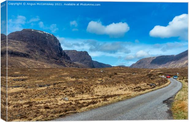 Road to Bealach na Ba (Pass of the Cattle) Canvas Print by Angus McComiskey