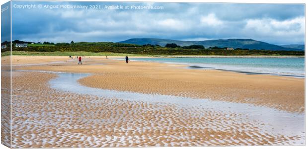 Panoramic view of Dornoch beach in Sutherland Canvas Print by Angus McComiskey
