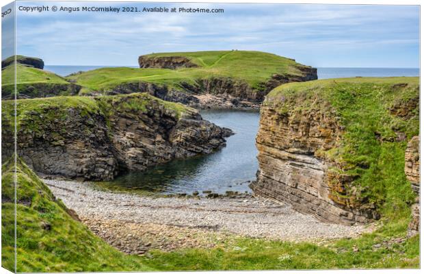 Yesnaby coastline, Mainland Orkney Canvas Print by Angus McComiskey