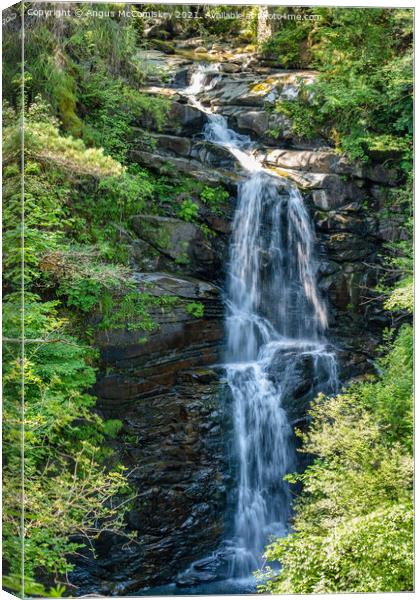 Upper Falls of Moness, Aberfeldy Canvas Print by Angus McComiskey