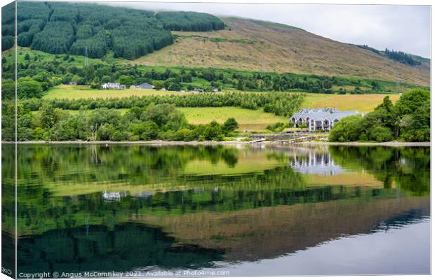 Loch Tay reflections, Perthshire Canvas Print by Angus McComiskey