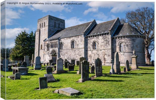 St Cuthbert’s Parish Church in Dalmeny, Scotland Canvas Print by Angus McComiskey
